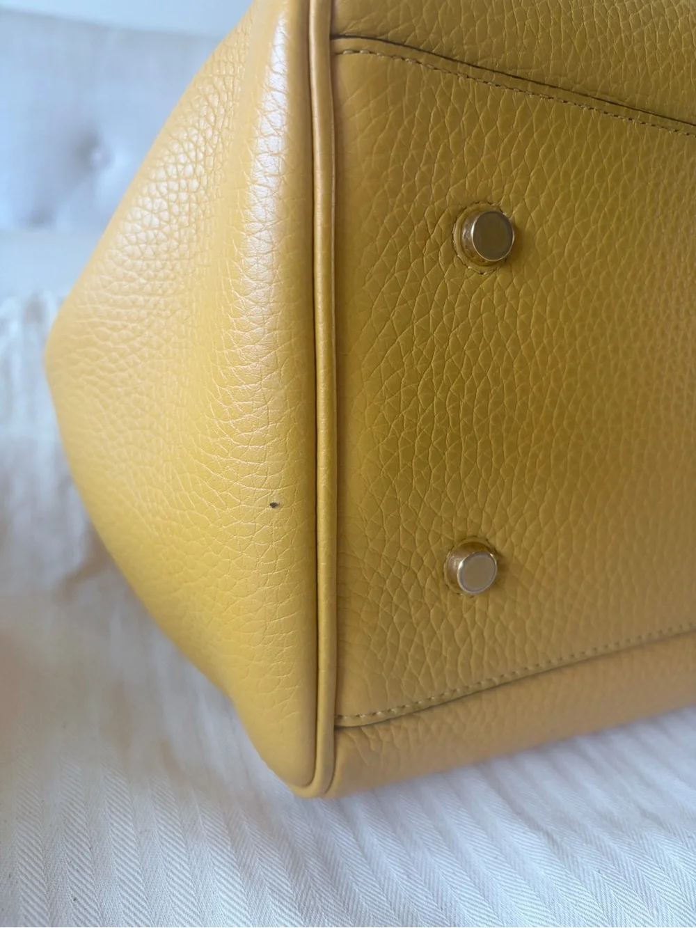 Mulberry Pebbled Leather Satchel in Mustard